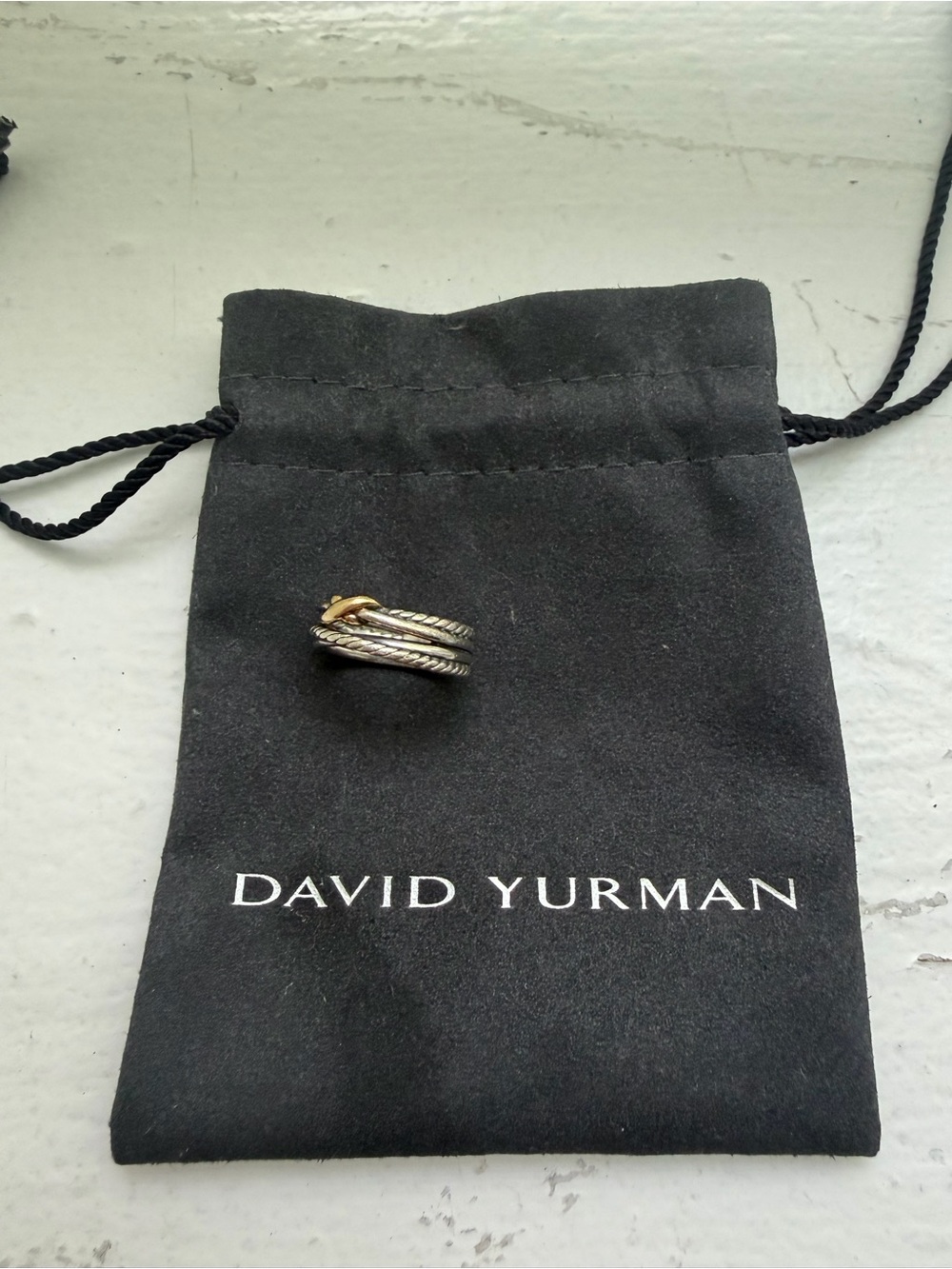 David Yurman Two-Tone Cable Wrap Ring in Silver and Gold